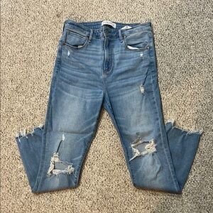 Abercrombie & Fitch Blue Skinny Distressed Jeans